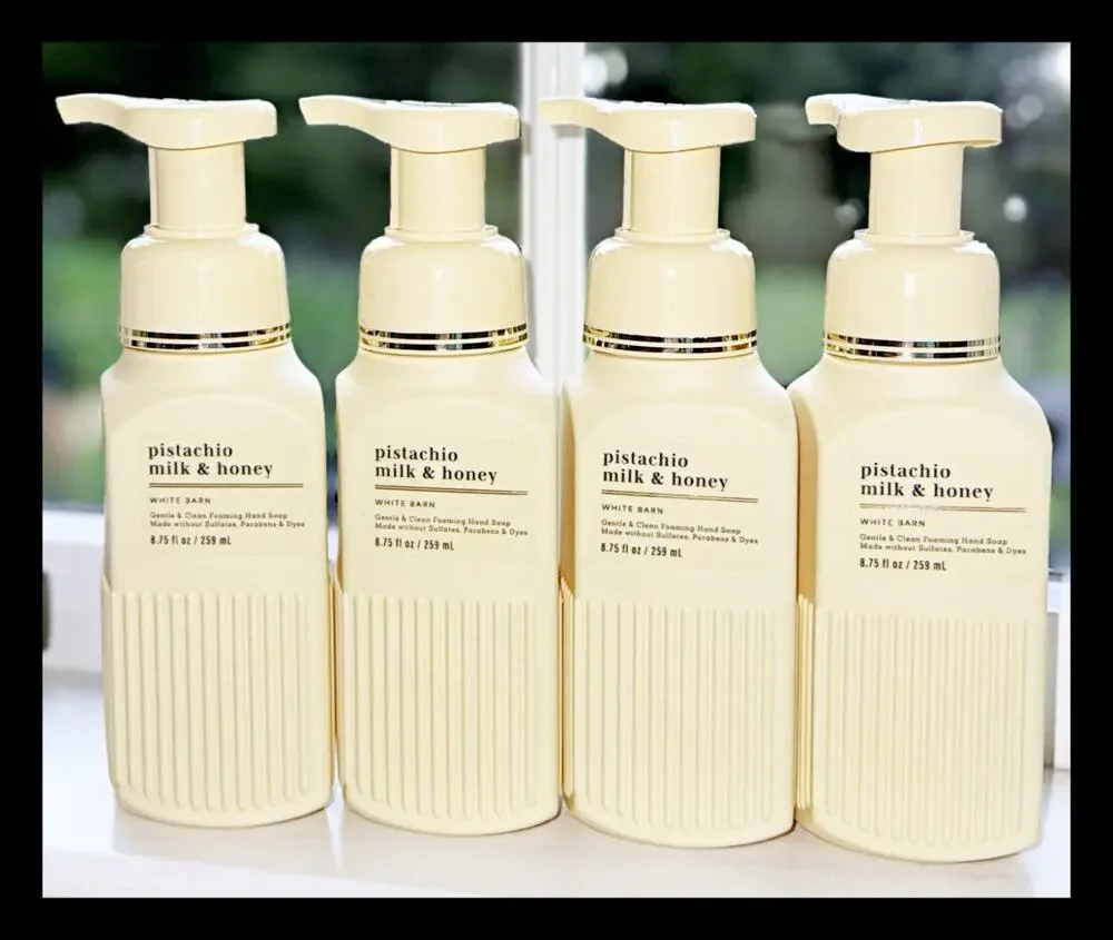 Bath & Body Works Pistachio Milk & Honey Gentle Clean Foaming Hand Soap x4